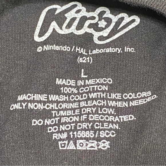 Nintendo Kirby Warp Star Black T-Shirt Large Japanese Graphic Tee Gamer - Picture 6 of 7